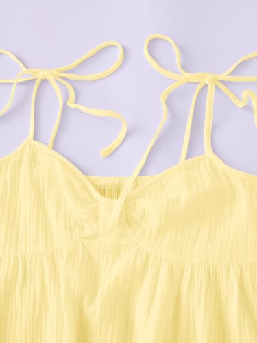 Image of SOLY HUX Women's Summer Cami Sun Dress A Line Tie Shoulder Y2k Cute Casual Short Mini Beach Babydoll Dresses