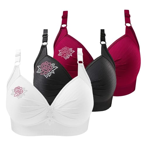 Sujetador push up sin aros para mujer, clásico, suave, fuerte, sujetador, elegante, bordes ondulados, minimalista, sin costuras, cómodo, sujetador ligero, actividad deportiva, morado, M