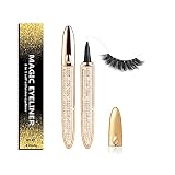 2021 Upgraded Self-adhesive Eyeliner Glue Pen,2 in 1 Eye Liner Pen Diamond Bling Glitter Liquid Eyel