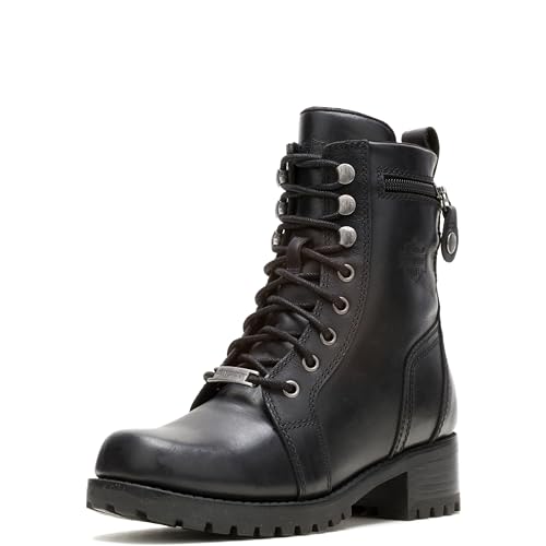Harley-Davidson womens Keeler Leather Motorcycle Casual Boot, Black, 9