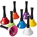 24 Pieces Metal Steel Hand Bell Call Service Colorful Note Musical Instruments Handbell with Black Wooden Handles for School Dinner Calling Decor, 8 Colors (1.97'' in Dia)