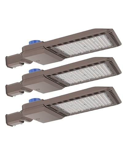 LED Parking Lot Light, 200W, 28000LM 5000K Daylight, LED Shoebox Light with Dusk to Dawn Photocell,Slipfitter Mount, IP66 Waterproof Parking Lot Light for Parking Lot Street Roadway,3 Pack