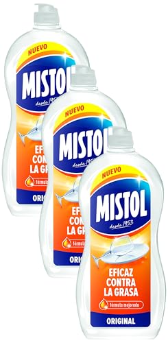 Mistol Original - Lavavajillas líquido mano, concentrado, 900 ml, poder antigrasa y desincrustación de mancha difíciles - Efecto abrillantador - Anti olor (Paquete de 3)