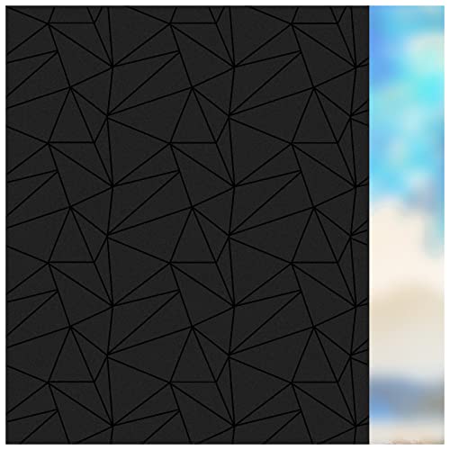 Viseeko Total Black Window Film Decorative Darkening Static Clings Sun Blocking 100% Privacy Non-Adhesive Removable Glass Door Sticker Day Sleep 17.5 X 78.7 Inches #TOP30