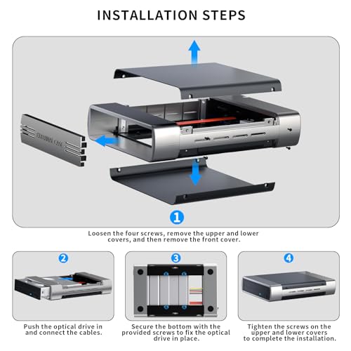 5.25\" Aluminum Alloy Optical Drive External Enclosure,for 5.25\" BD/CD/DVD SATA Drive, No Drivers Needed,esata Enclosure.