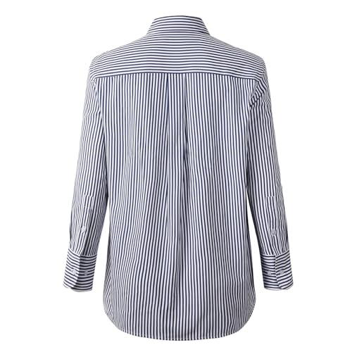 Beninos Striped Button Down Shirts for Women Dress Shirts Long Sleeve Casual Collared Office Work Shirt with Pocket