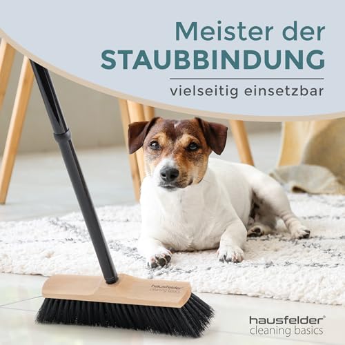 Hausfelder Besen mit Stiel, Zimmerbesen 30 cm breit, Kehrbesen mit weichen Borsten für innen, Stubenbesen und Haushaltsbesen Indoor (30cm Besen) – Bild 7