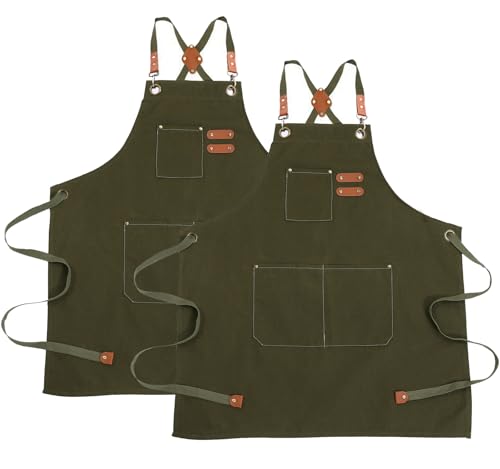 Tablier de cuisine réglable en toile coton pour atelier créatif