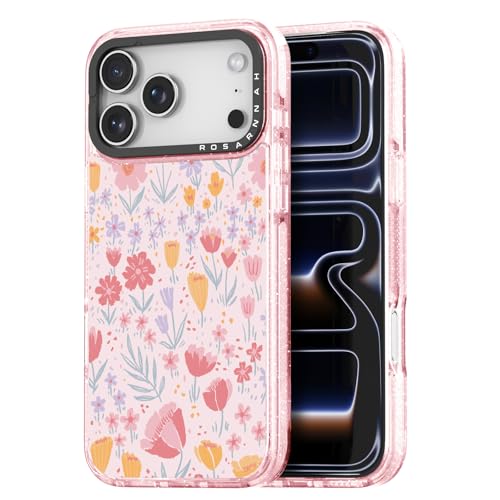 Rosarnnah for iPhone 17 Pro Max Case Aesthetic Pink, Pink Floral | Cute Funny Pattern Design for Girls Women Men, Durable Shockproof 6.9" Phone Case 6.6ft Drop Protection for Fashion Daily