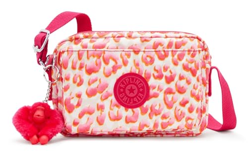 Kipling ABANU Kleine Umhängetasche, Latin Cheetah (Rot) – Ansicht 1