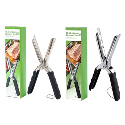 Premium Rib Membrane Removal Tool - Stainless Steel Membrane Remover for Ribs, Rib Puller Tool with Ergonomic Handle for Effortless Membrane Removal, Dishwasher Safe, New&Old Versions Random Delivery