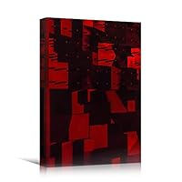 Canvas Wall Art Red Building Pattern Abstract Architecture & Maps Building Chic Home Office Photography - 12x18 inches