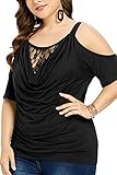 NEYOUQE 1x Womens Tops and Blouses Sexy Maternity Tunic top Shirts for Women Black Blouse cami Tops for Women Sexy Cold Shoulder Womans Clothing Trending Plus Size Summer t Shirt Maternity Clothes XL