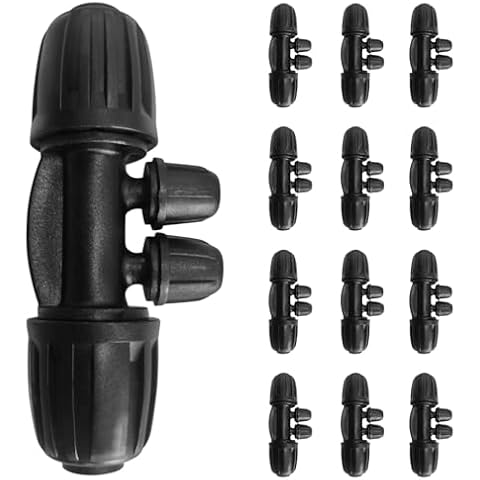 20 Pcs 1/2 Inch to1/4 Inch Drip Irrigation Tubing Fittings, Irrigation hose Connectors,Lock Barbed Tee 4 Way for Lawn Plant Garden Watering System,Drip Irrigation System (1/2'' ID x 0.60''-0.63'' OD) Cover