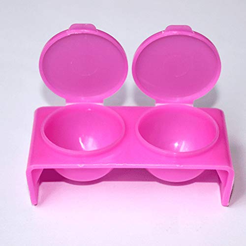 4 piezas plato doble para manicura nail art plástico miniatura 4