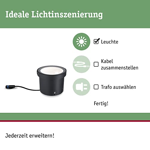 Paulmann 94669 Plug&Shine LED outdoor luminaire Plug&Shine wall wall washer Ocos IP67 incl. 1x6.1W dimm. Outdoor luminaires Anthracite Metal 3000K - Image 2
