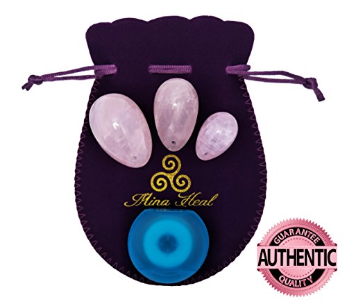 Yoni Eggs 3-PCS Set, Made of Rose Quartz Crystal, for Women to Perform Kegel Exercises to Strengthen Pelvic Floor Muscles