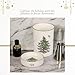 Spode Christmas Tree Wine Chiller & Coaster Set, Dishwasher, Microwave & Freezer Safe - Stoneware Wine Cooler with Festive Coaster - Hostess Gift for Holiday Entertaining
