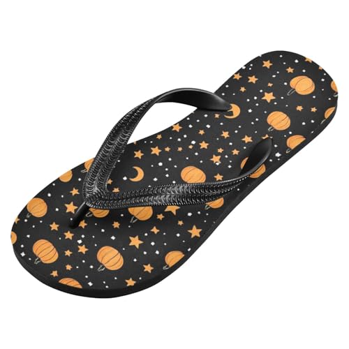 Womens Flip Flops Halloween PumpkinNon-Slip Casual Beach Slippers Rubber Sandals214B8231