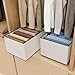 EASEVE 4 Pack Wardrobe Closet Organizer and Storage for Clothes - 7 Grids Foldable Drawer Dividers Organizers for Jeans | Pants | Shirts | Leggings, Stackable Clothing Bins for Closets Organization