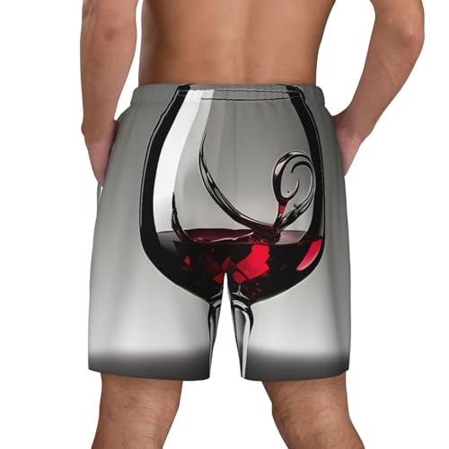 Wine Glass Men's Soft Double Swim Shorts, Lounge Swiming Shorts Pants Breathable Summer4