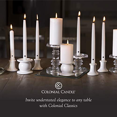 Image of Colonial Candle Unscented Taper Candle, Handipt Collection, Coastal Blue, 10 in, Pack of 12 - Up to 8 Hours Burn