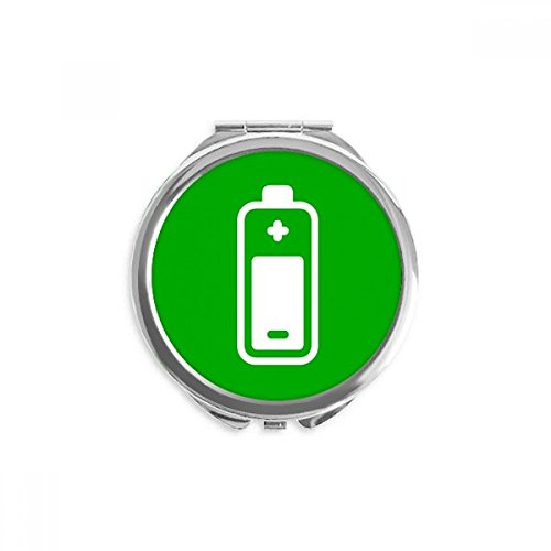 Miroir rond maquillage de poche vert carré pour retouche visage portable