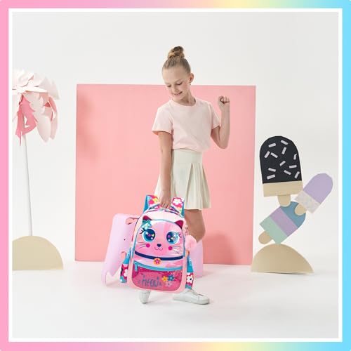 Image of Backpacks for Girls School Bag Cute Girls Backpacks Ages 8-10 Kids Bookbag Set Travel Backpack for Preschool Kindergarten Elementary Students Backpack to School Supplies
