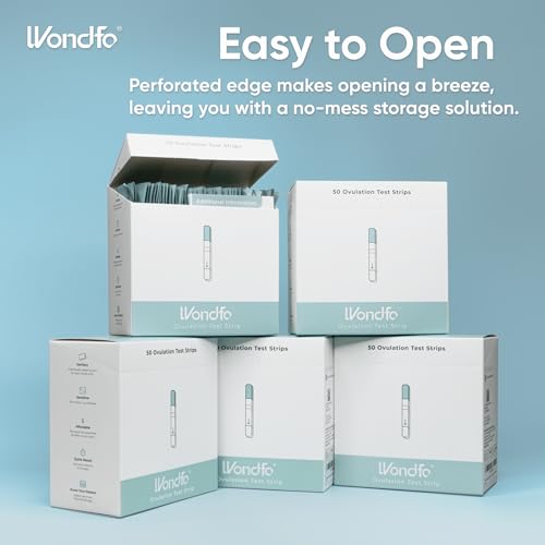 wondfo ovulation test strips - women fertility tracking and pregnancy planning with cycle-detecting lh surge - highly sensitive and fast result at home kit 50 count