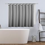 AooYo シャワーカーテン 100 x 80cm 小窓 ショート丈 防水 防カビ加工 ユニットバス 風呂 浴室カーテン 浴室窓 お風呂窓 無地 灰色 ポリエステル 目隠し用 厚手 取り付け簡単 間仕切り バス用品 バスルーム リング付属 シンプル ダークグレー