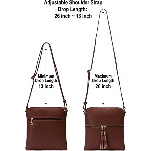 Image of Solene Womens Lightweight Medium Crossbody Purse with Tassel, Perfect Size Crossbody Bags for Daily Use, travel