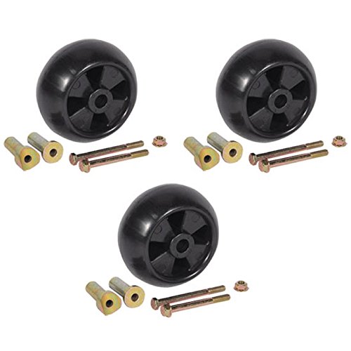 The ROP Shop (Pack of 3) Deck Wheel/Roller Kits for John Deere AM116299, AM133602 Anti Scalp Mowers
