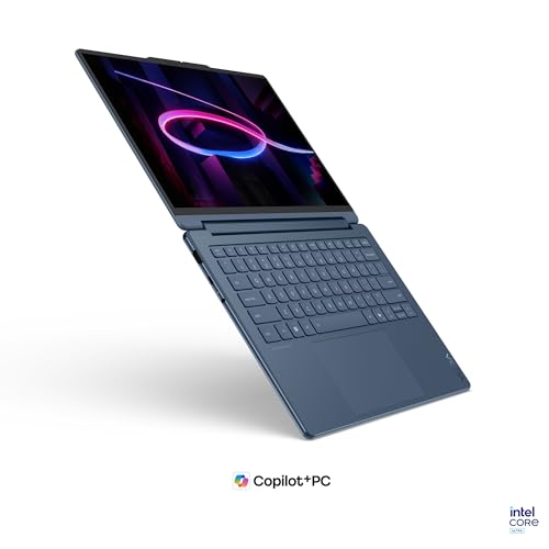 Lenovo Yoga 9 2in1 Aura Edition Laptop | 14 2.8K WQXGA OLED Touch Display | Intel Core Ultra 7 355 | 32GB RAM | 1TB SSD | Integrierte Intel Grafik | Windows 11 | QWERTZ | Blau | 3 Jahre Premium Care