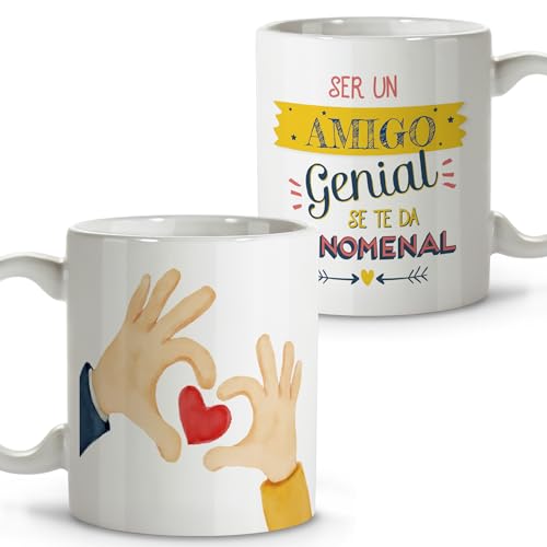Taza amigo. Tazas de cafe. Tazas desayuno. Regalos originales para amigos. Taza cerámica 330 ml