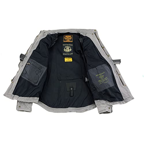 Milwaukee Leather Mpm1621 Men's Grey Flannel Biker Shirt With Ce Approved Armor - Reinforced W/Aramid Fibers - Large #TOP7