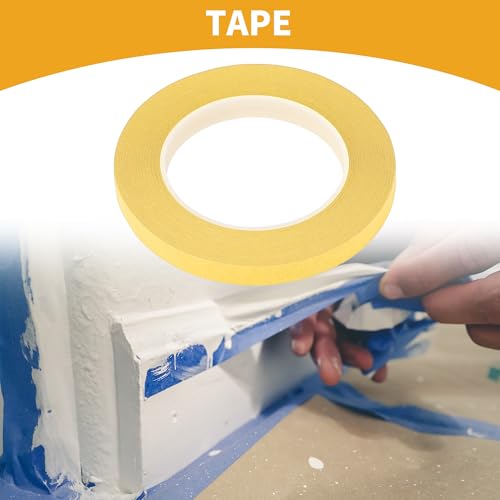 Image of 1 Pc Painters Tape Masking Master Tape Easy Removal Yellow 5000x1.2x0.01cm / 54.68 Yards x 0.47 Inches x 140um