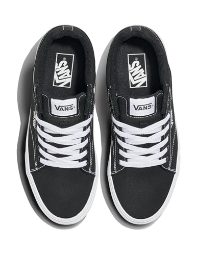 Vans Men's Seldan Shoe | Retro Tennis Inspired Sneakers for Fashion, Work & Everyday Wear, Canvas Black/White, 9