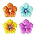Artkingdome 4PCS Metal Flowers Wall Art - Hand-Painted Outdoor Garden Decor for Patio, Fence, Living Room - Rust-Proof 3D Floral Sculptures (5'' Size) - Includes Hanging Hardware