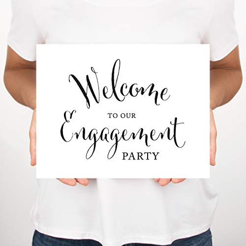 Andaz Press Wedding Party Signs, Formal Black And White Print, 8.5X11-Inch, Welcome To Our Engagement Party, 1-Pack, Decor, Decorations #TOP2