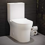 Swiss Madison Well Made Forever SM-1T111 Burdon One Piece Square Toilet Dual Flush 0.8/1.28 gpf, Glo