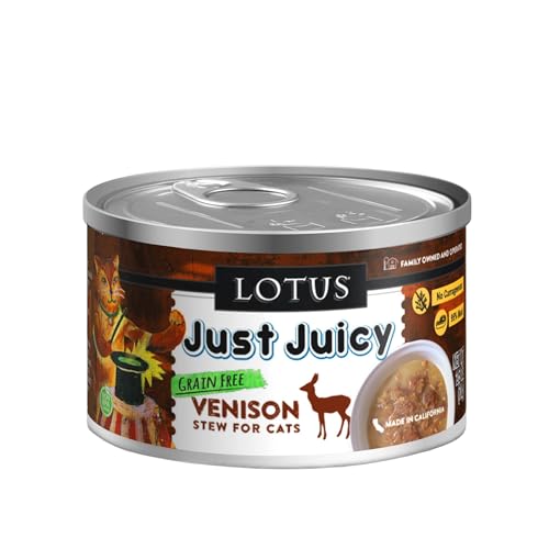 Lotus, Just Juicy Venison Stew Grain-Free Wet Cat Food, 5.3 Ounce