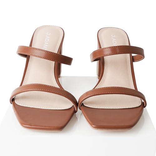 J. Adams Stormi Heeled Sandals Women Dressy Summer Flat Mules- Square Toe Double Band Low Block Heel Sandals - Chunky Sandals for Women - Summer Sandals, Womens Dress Sandals, Women's Heeled Sandals by J. Adams - Used condition - Image 7