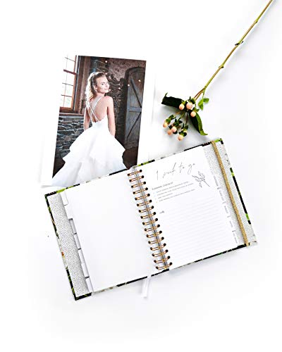 Wedding Planner Book And Organizer For Brides With Gift Box | Engagement Gift For Couples | Hardcover Bridal Planning Journal Notebook | Black & Flowers #TOP5