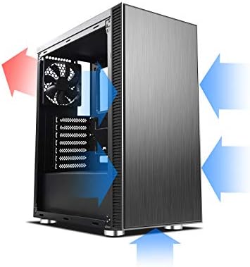 HellCrack Classic Midi PC Case, ATX, 120mm Rear Fan Included, 1 x USB3.0 and 2 x USB2.0, 2 side panel with silent mat Budget Friendly Business and Office Solution | Black, CB301D