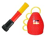 Alsino WM Fanset Stimmungsrassel + Fantröte - DE04 Caxixi Fussball Fan Set Airblaster Rassel Stadiontröte