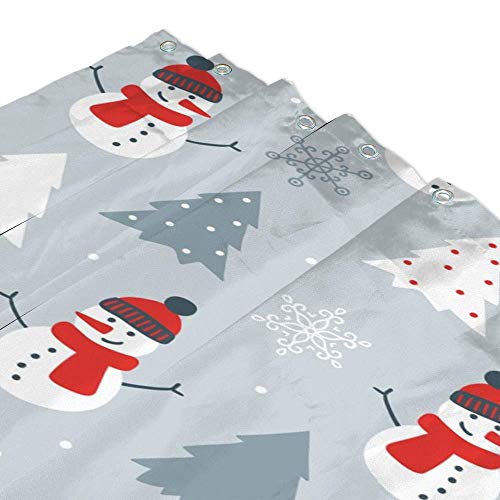 Rideau de douche imprimé bonhomme de neige polyester 183x183cm