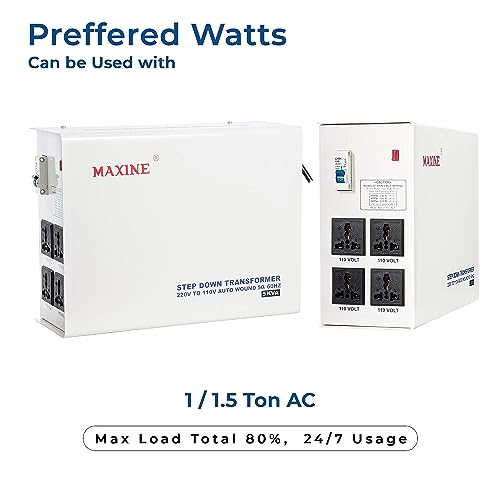 Image of Maxine 220V to 110V Step Down Voltage Converter for US device to be Used In India Step Down Transformer 5KVA (5000)