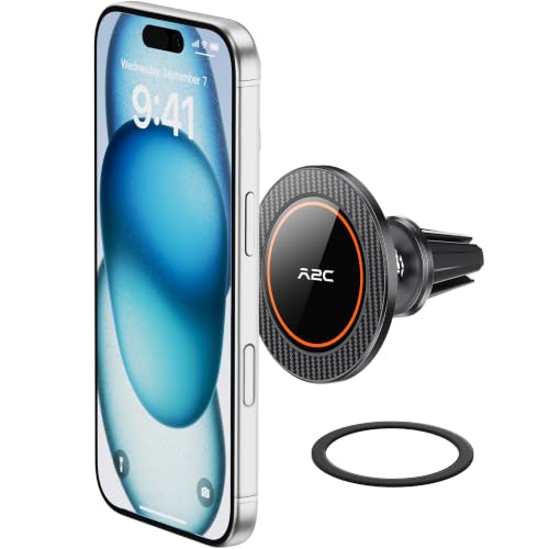 A2C for MagSafe Car Mount, One-Piece Magnetic Phone Holder for Car Vent