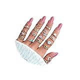 Locrccl 9-19 Pcs Bohemian Knuckle Stacking Rings Retro Stackable Rings Sets Handmade Stackable Rings