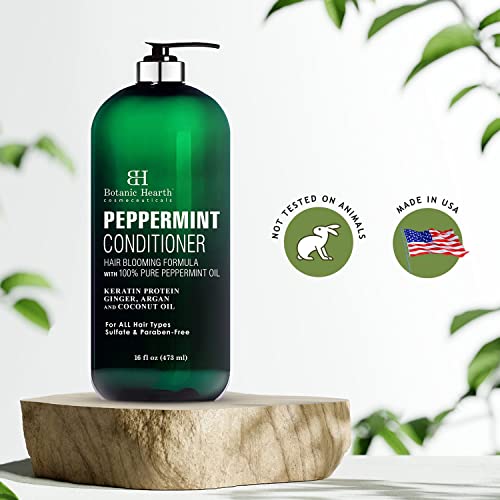 Botanic Hearth Peppermint Hair Conditioner - Hair Conditioner For Dry Damaged And Color Treated Hair - Volumizing Conditioner For Fine And Thin Hair - Paraben & Sulfate Free - Men & Women - 16 Fl Oz #TOP2